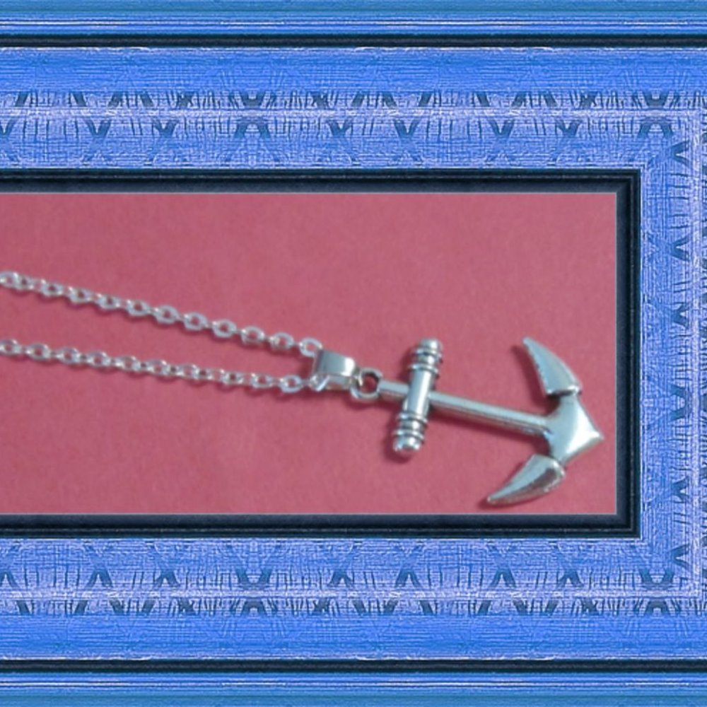 Silver Plated Anchor Design Necklace Unisex